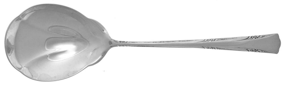 Greenbrier (Sterling, 1938, No Monos) Solid Salad Serving Spoon by Gorham Silver-1