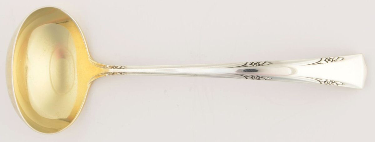Greenbrier (Sterling, 1938, No Monos) Solid Gravy Ladle by Gorham Silver-1