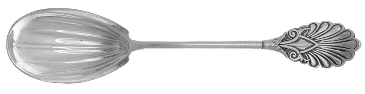 Grecian (Sterling, 1861) Coin Sugar Shell Spoon by Gorham Silver-1