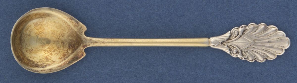 Grecian (Sterling, 1861) Coin Salt Master Spoon by Gorham Silver-1