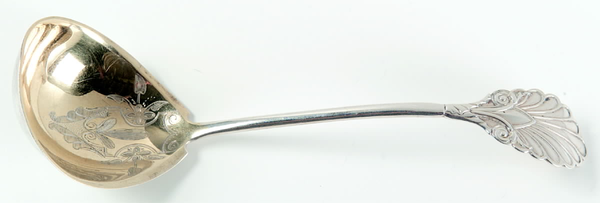 Grecian (Sterling, 1861) Solid Gravy Ladle by Gorham Silver-1