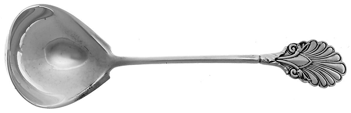 Grecian (Sterling, 1861) Coin Silver Gravy Ladle,Solid Piece by Gorham Silver-1