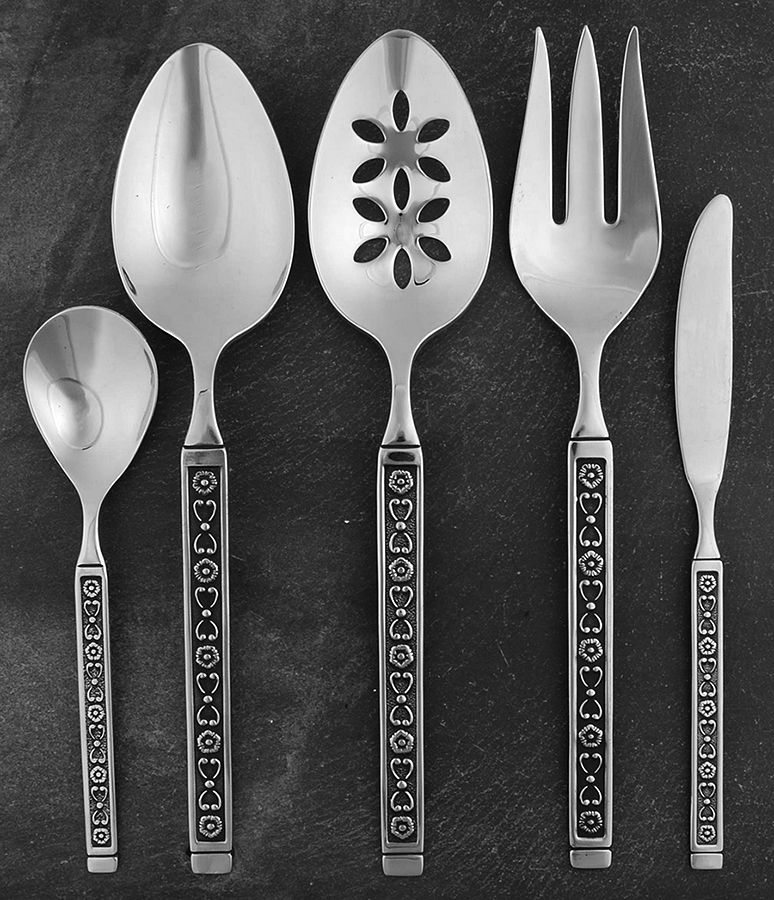 Hacienda (Stainless) 5 Piece Hostess Set by Gorham Silver-1