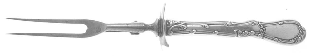 Hanover (Sterling, 1895) Large Stainless-Prong Roast Carving Fork by Gorham Silver-1