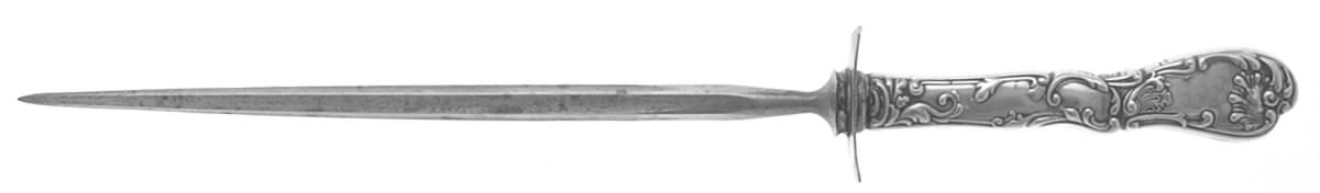 Hanover (Sterling, 1895) Large Roast Steel Rod Knife Sharpener by Gorham Silver-1
