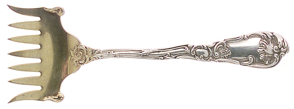 Hanover (Sterling, 1895) Large Solid Tined Sardine Serving Fork by Gorham Silver-1