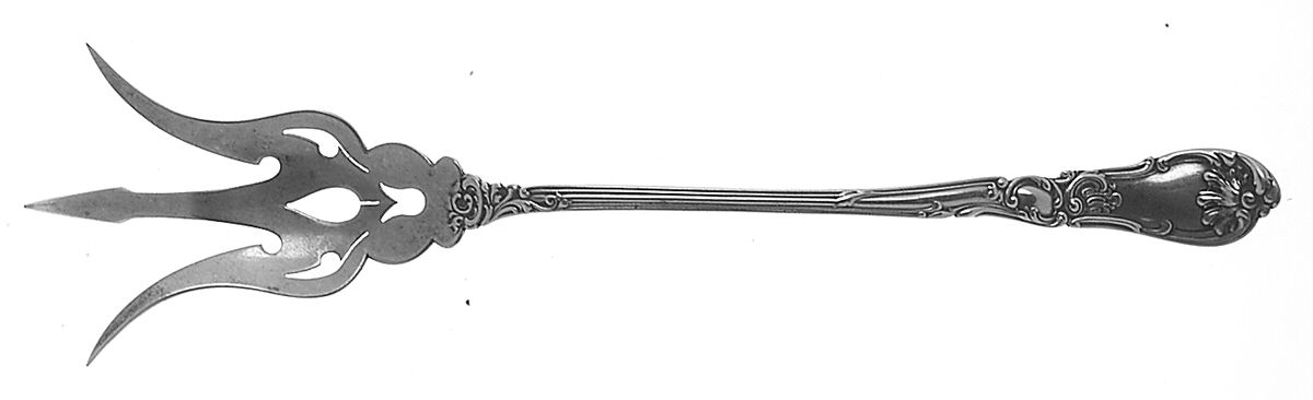 Hanover (Sterling, 1895) Large Lettuce Serving Fork by Gorham Silver-1