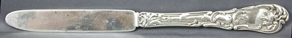 Hanover (Sterling, 1895) Flat Handle Pointed Blade Butter Spreader by Gorham Silver-1