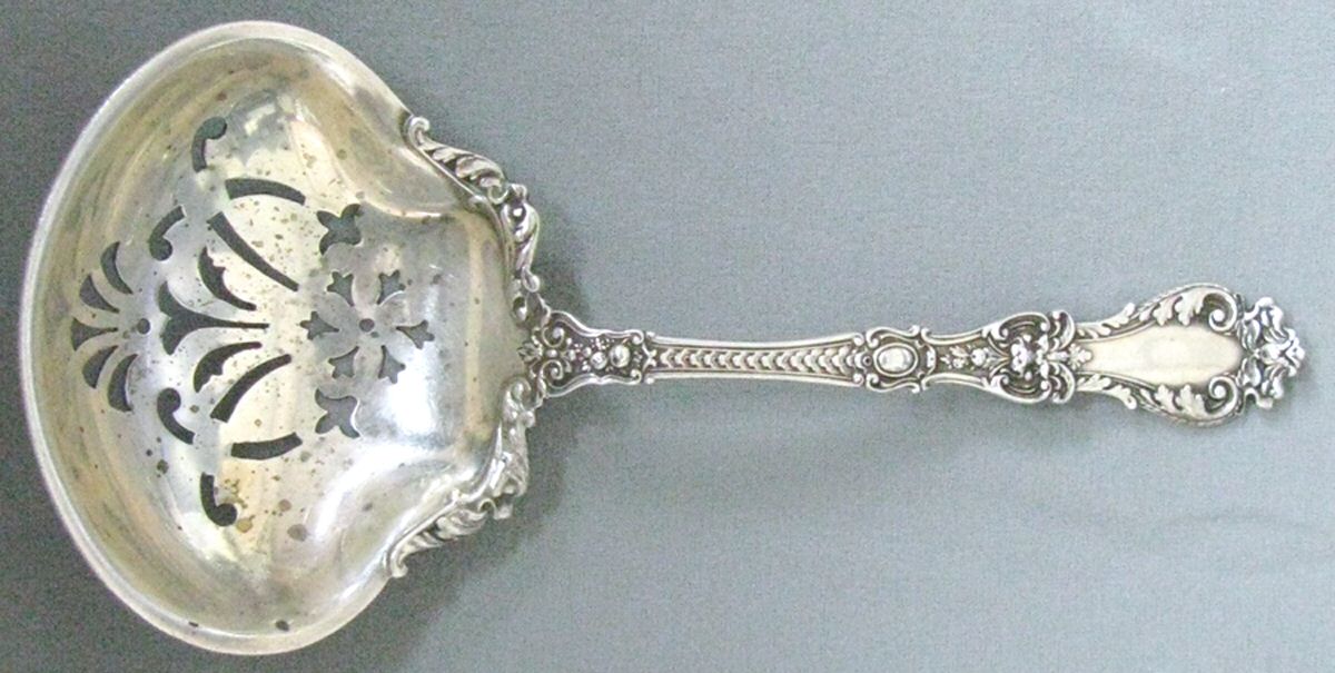 Henry II (Sterling, 1900) Solid Bon Bon Spoon with Pierced Bowl by Gorham Silver-1