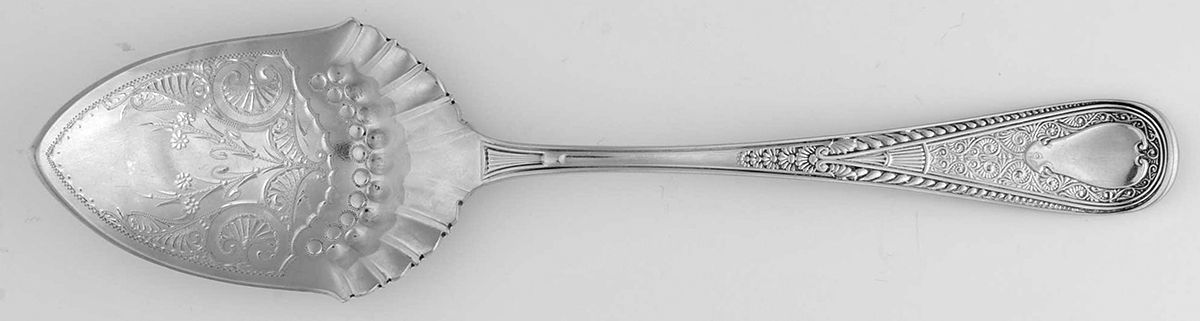 Hindostanee (Sterling, 1878) Large Bright Cut Jelly Spoon by Gorham Silver-1