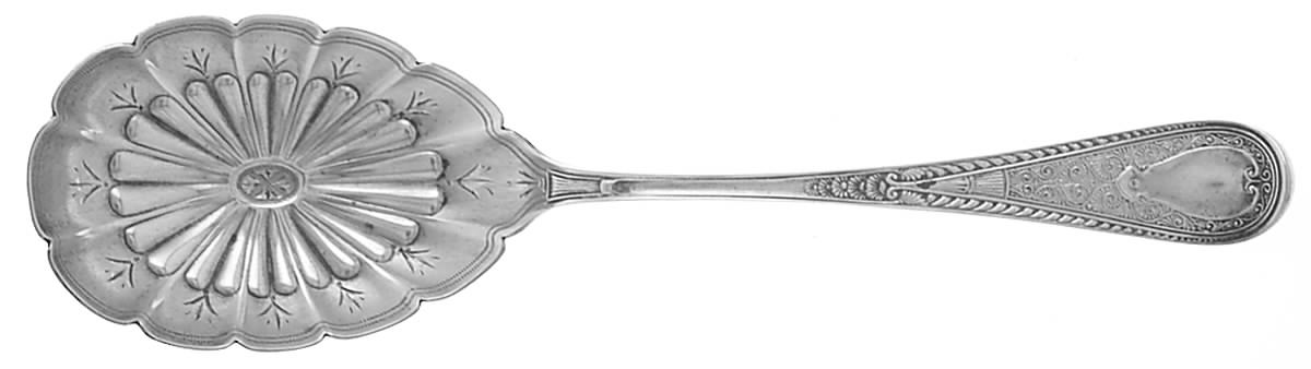 Hindostanee (Sterling, 1878) Bright Cut Preserve Spoon by Gorham Silver-1