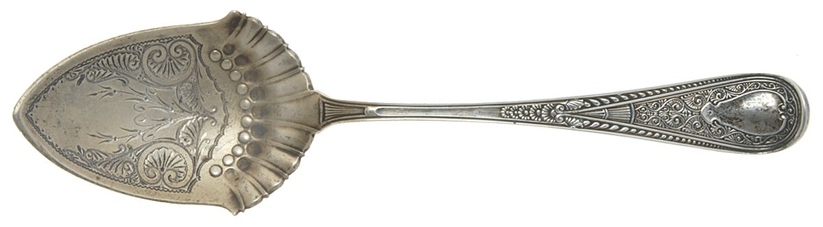 Hindostanee (Sterling, 1878) Large Bright Cut Jelly Spoon by Gorham Silver-1