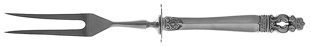 Hispana-Sovereign (Sterling, 1968) Small Carving Fork W/Sterling Guard by Gorham Silver-1