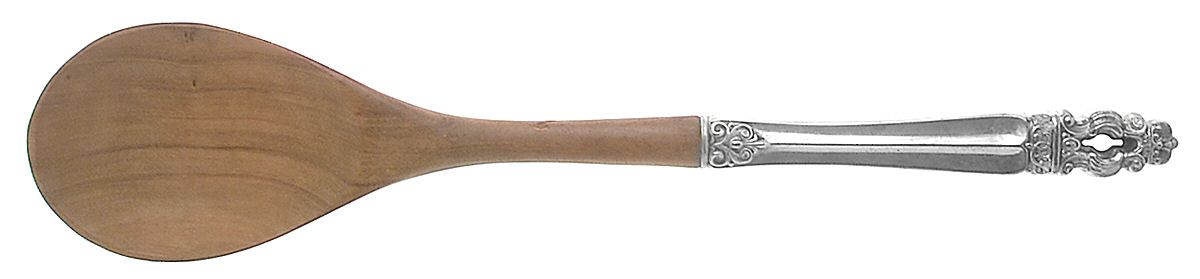 Hispana-Sovereign (Sterling, 1968) Salad Serving Spoon with Wooden Bowl by Gorham Silver-1