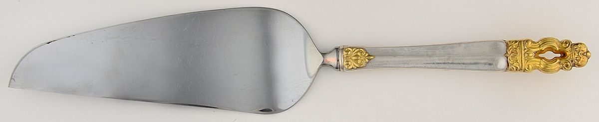 Hispana-Sovereign Gold (Sterling, 1986) Pie & Cake Server with Stainless Blade by Gorham Silver-1