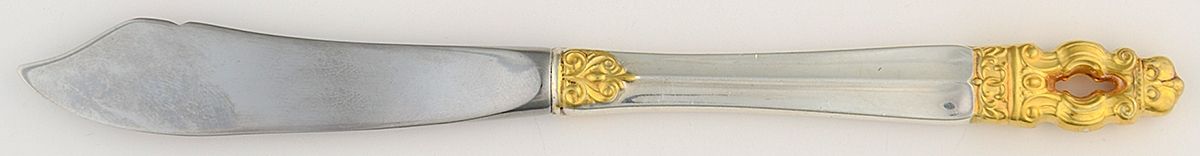 Hispana-Sovereign Gold (Sterling, 1986) Hollow Handle Master Butter Knife by Gorham Silver-1