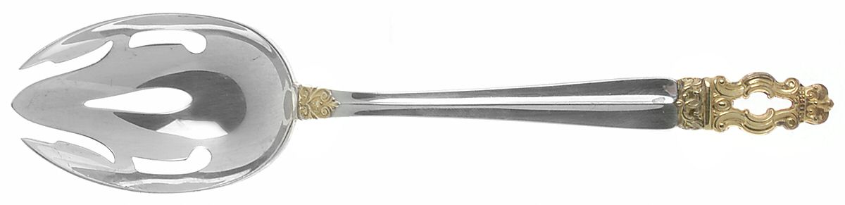 Hispana-Sovereign Gold (Sterling, 1986) Pierced Tablespoon (Serving Spoon) by Gorham Silver-1