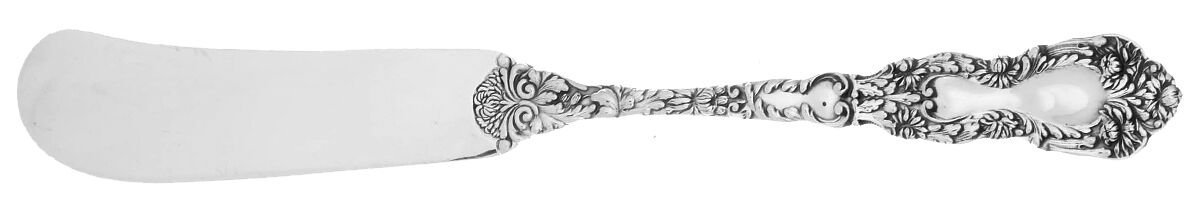 Imperial Chrysanthemum (Sterling, 1894, No Monos) Flat Handle Butter Spreader by Gorham Silver-1