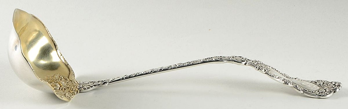 Imperial Chrysanthemum (Sterling, 1894, No Monos) Large Solid Soup Ladle by Gorham Silver-1