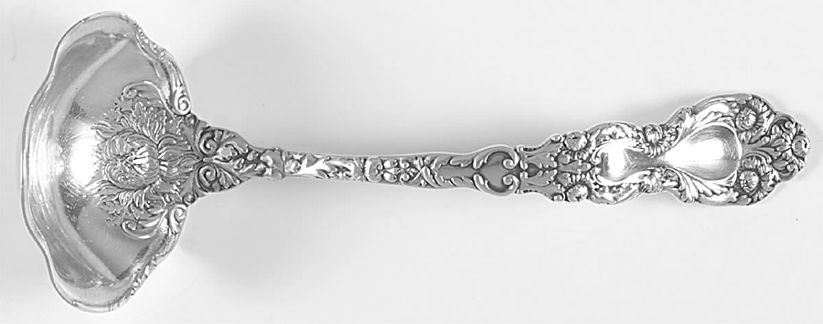 Imperial Chrysanthemum (Sterling, 1894, No Monos) Solid Gravy Ladle by Gorham Silver-1