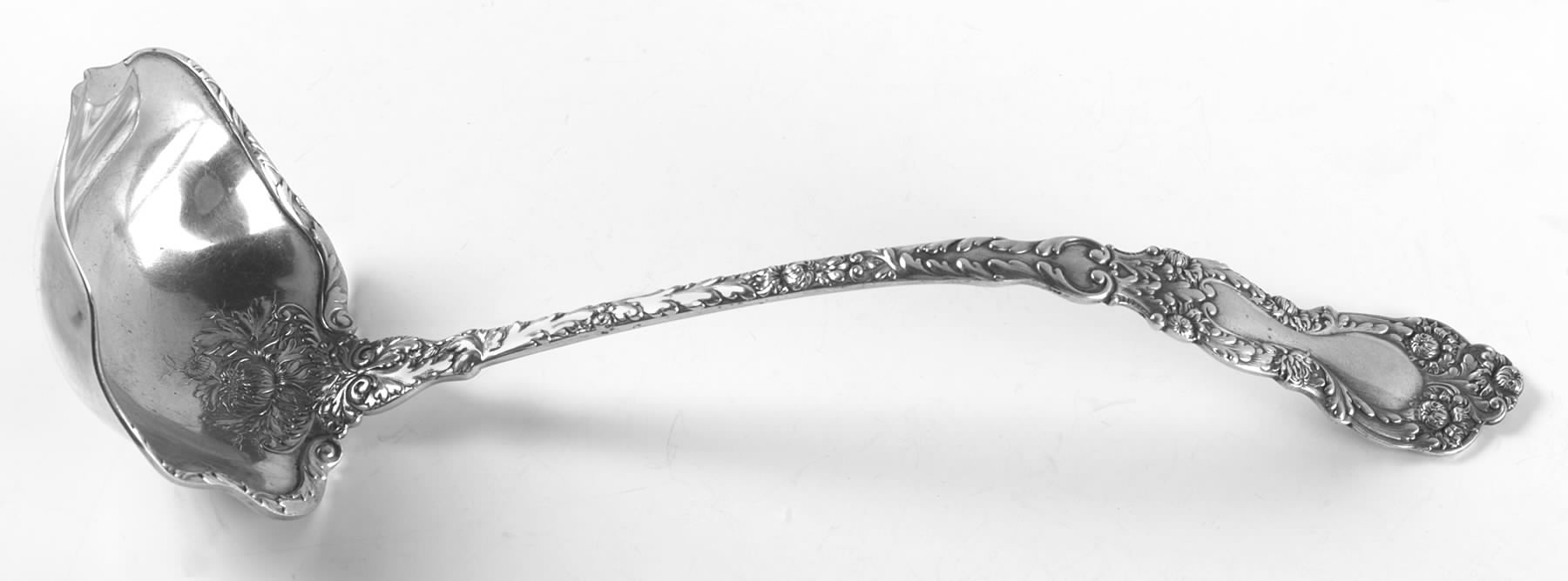 Imperial Chrysanthemum (Sterling, 1894, No Monos) Large Solid Soup Ladle by Gorham Silver-1