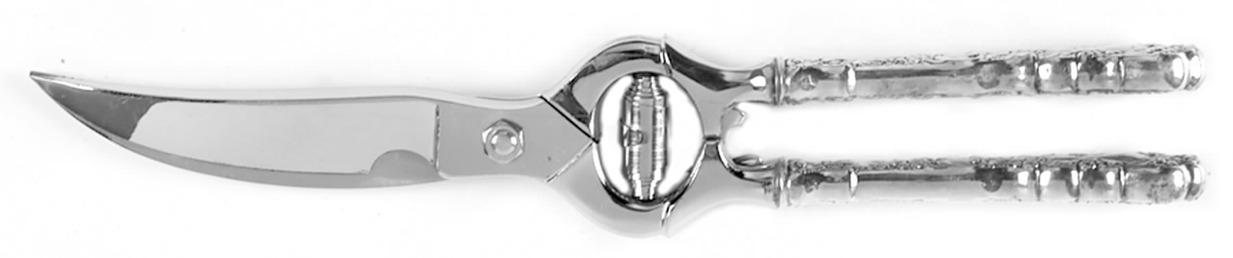 Imperial Chrysanthemum (Sterling, 1894, No Monos) Poultry Shears with Stainless Blades by Gorham Silver-1