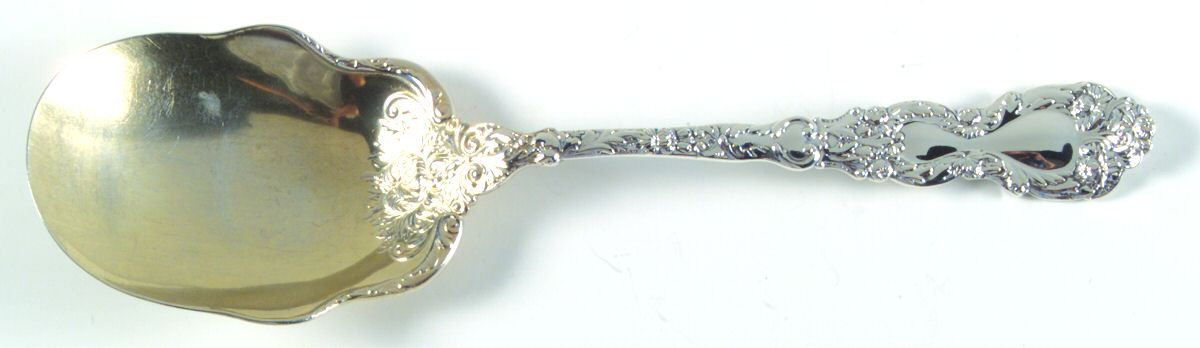 Imperial Chrysanthemum (Sterling, 1894, No Monos) Solid Salad Serving Spoon by Gorham Silver-1