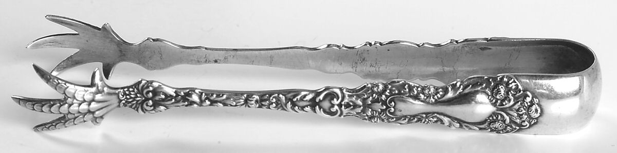 Imperial Chrysanthemum (Sterling, 1894, No Monos) Large Sugar Tongs by Gorham Silver-1