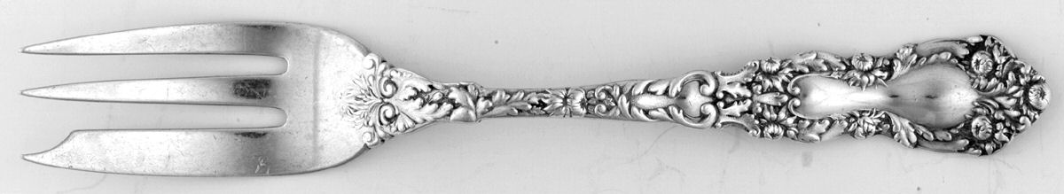 Imperial Chrysanthemum (Sterling, 1894, No Monos) Old Style Pickle Fork by Gorham Silver-1