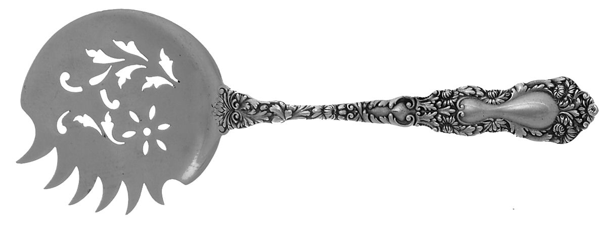 Imperial Chrysanthemum (Sterling, 1894, No Monos) Server-Cucumber/Tomato-Small/Teeth by Gorham Silver-1