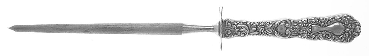 Imperial Chrysanthemum (Sterling, 1894, No Monos) Small Steel Rod Sharpener Knife by Gorham Silver-1