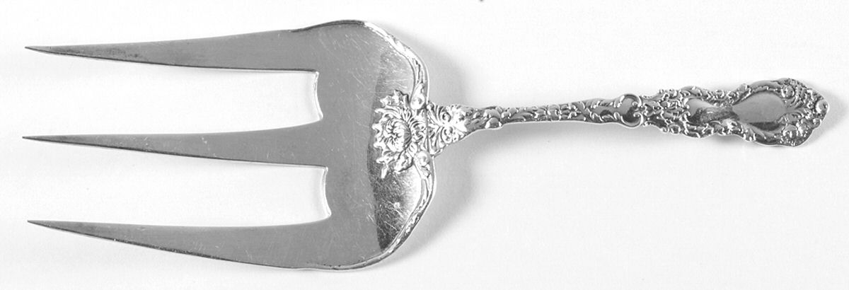 Imperial Chrysanthemum (Sterling, 1894, No Monos) Solid Toast Serving Fork by Gorham Silver-1