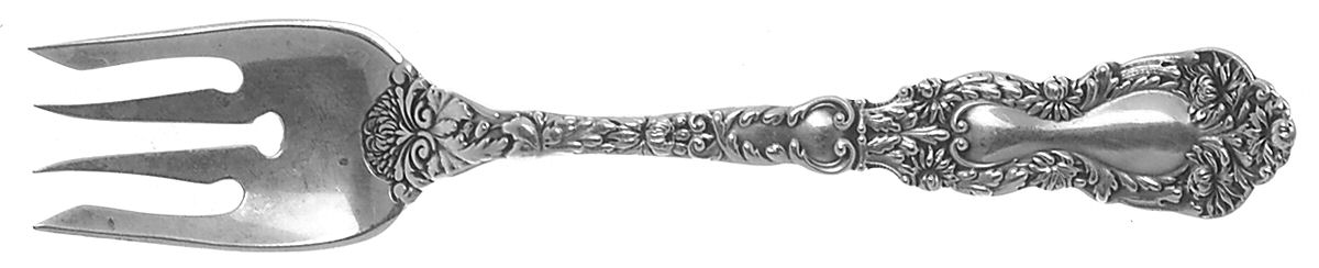 Imperial Chrysanthemum (Sterling, 1894, No Monos) Large Ramekin Fork by Gorham Silver-1