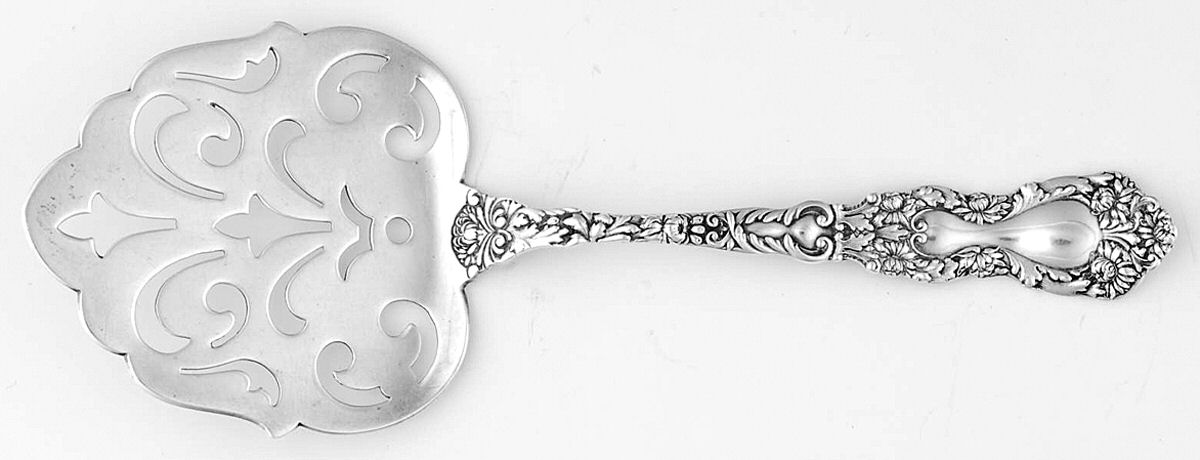 Imperial Chrysanthemum (Sterling, 1894, No Monos) Large Cucumber Server by Gorham Silver-1