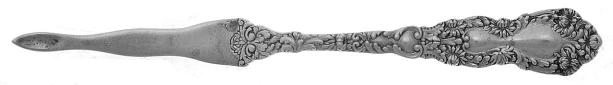 Imperial Chrysanthemum (Sterling, 1894, No Monos) Solid Nut Pick by Gorham Silver-1