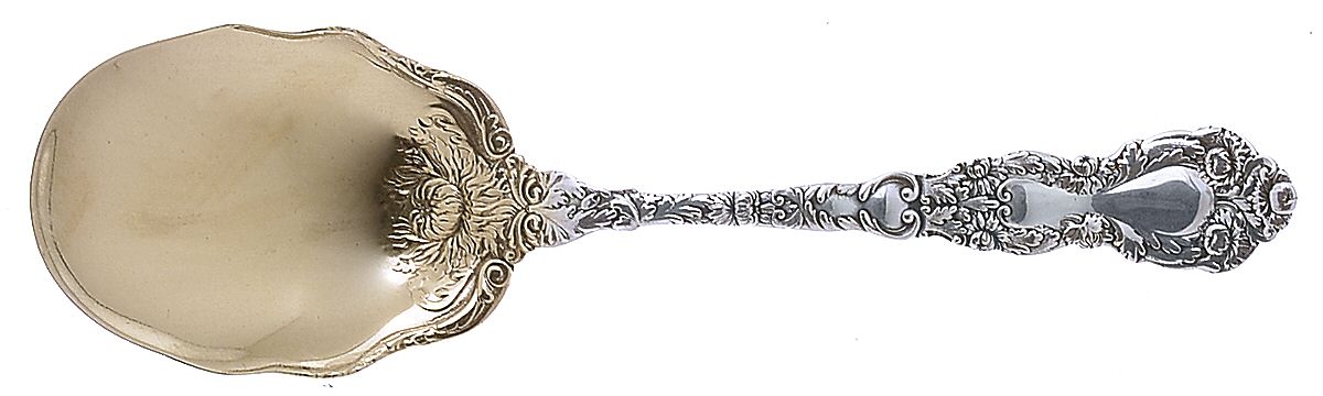 Imperial Chrysanthemum (Sterling, 1894, No Monos) Preserve Spoon by Gorham Silver-1