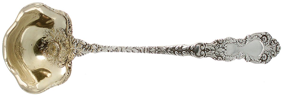 Imperial Chrysanthemum (Sterling, 1894, No Monos) Small Solid Soup Ladle by Gorham Silver-1