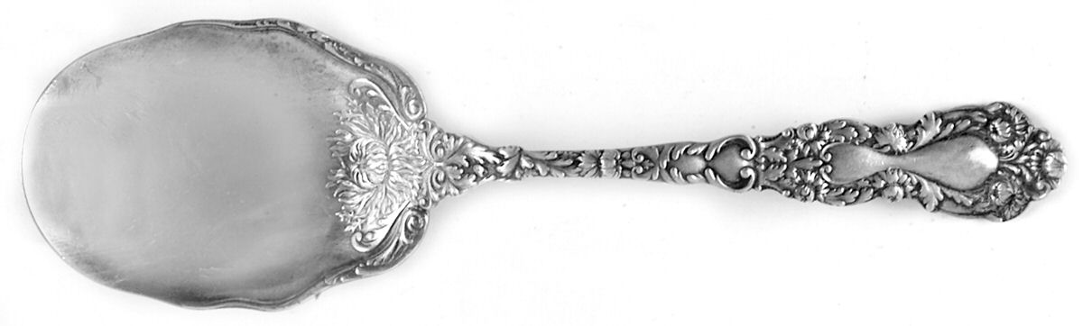 Imperial Chrysanthemum (Sterling, 1894, No Monos) Preserve Spoon by Gorham Silver-1