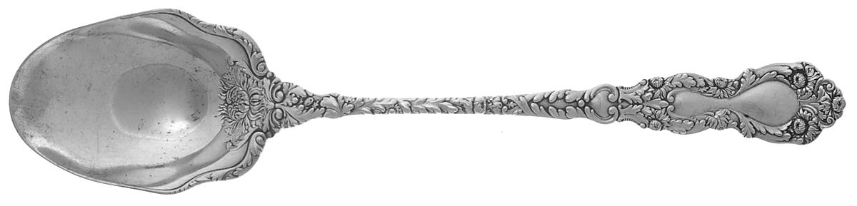 Imperial Chrysanthemum (Sterling, 1894, No Monos) Gravy/Dressing Spoon with Button by Gorham Silver-1