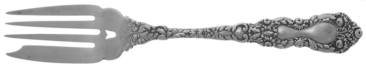 Imperial Chrysanthemum (Sterling, 1894, No Monos) Pastry Fork by Gorham Silver-1