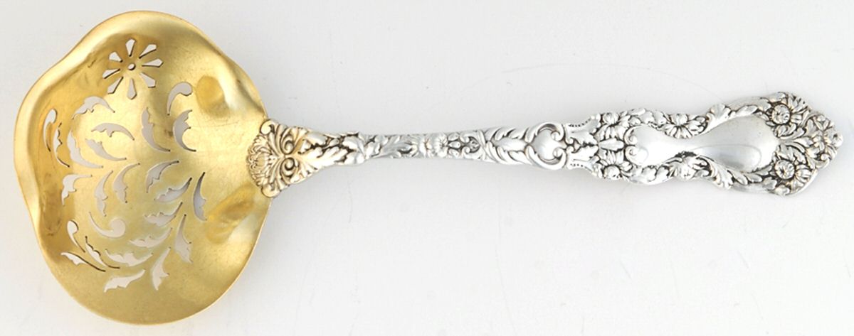 Imperial Chrysanthemum (Sterling, 1894, No Monos) Large Confection Spoon by Gorham Silver-1