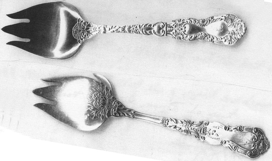 Imperial Chrysanthemum (Sterling, 1894, No Monos) Ice Cream Fork by Gorham Silver-1
