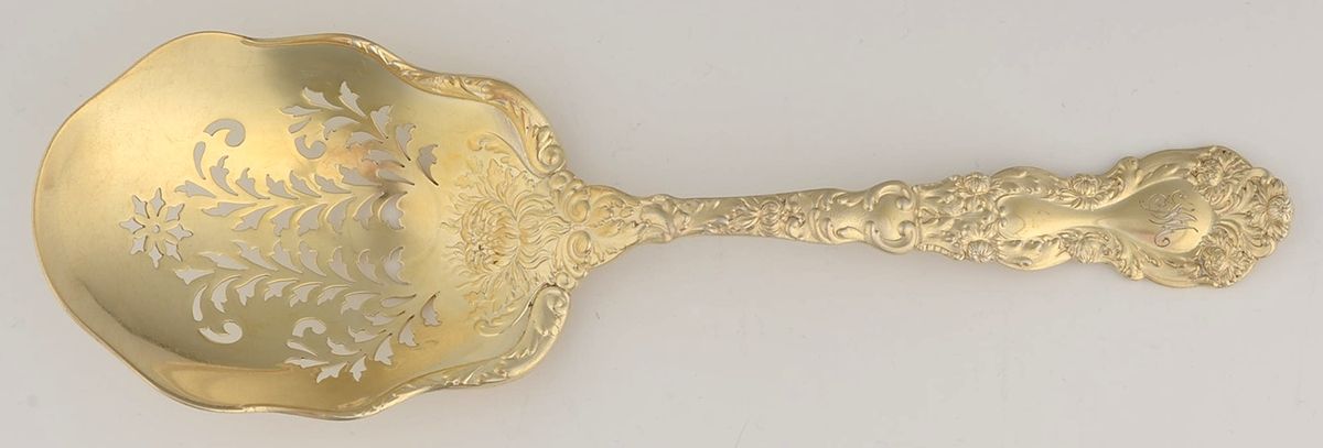 Imperial Chrysanthemum (Sterling, 1894, No Monos) Ice Serving Spoon Large by Gorham Silver-1