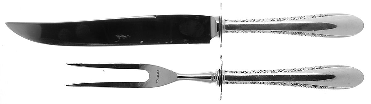 Invitation (Silverplate, 1940) Small Stainless Blade 2-Piece Steak Carving Set by Gorham Silver-1
