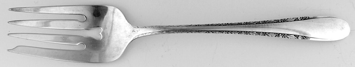 Invitation (Silverplate, 1940) Medium Solid Cold Meat Serving Fork by Gorham Silver-1