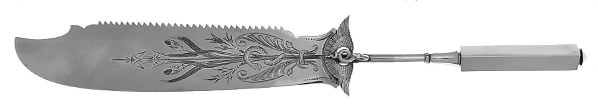 Isis (Sterling, 1870) Solid Bright Cut Cake Saw by Gorham Silver-1