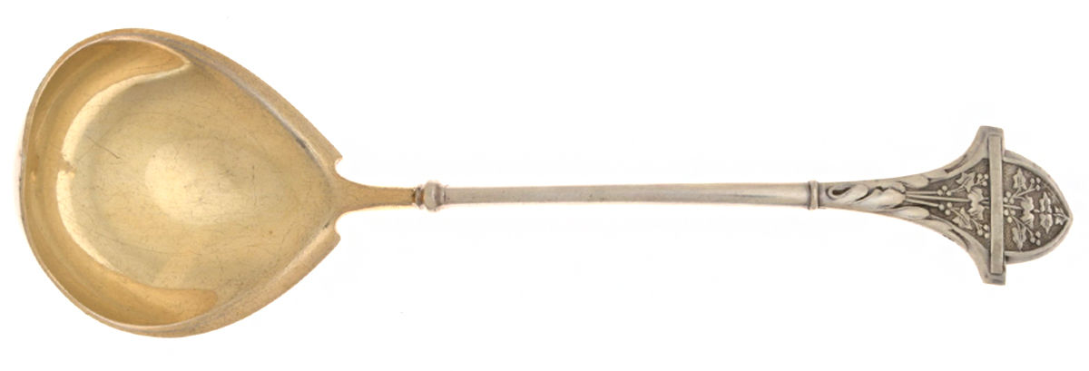Ivy (Sterling, 1865, 1868) Solid Gravy Ladle by Gorham Silver-1