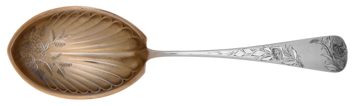 Jac Rose (Sterling, 1885) Brightcut Solid Large Berry/Casserole Spoon by Gorham Silver-1