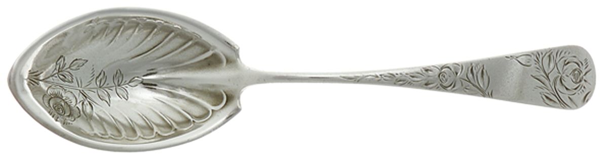 Jac Rose (Sterling, 1885) Bright Cut Bowl Sugar Spoon by Gorham Silver-1
