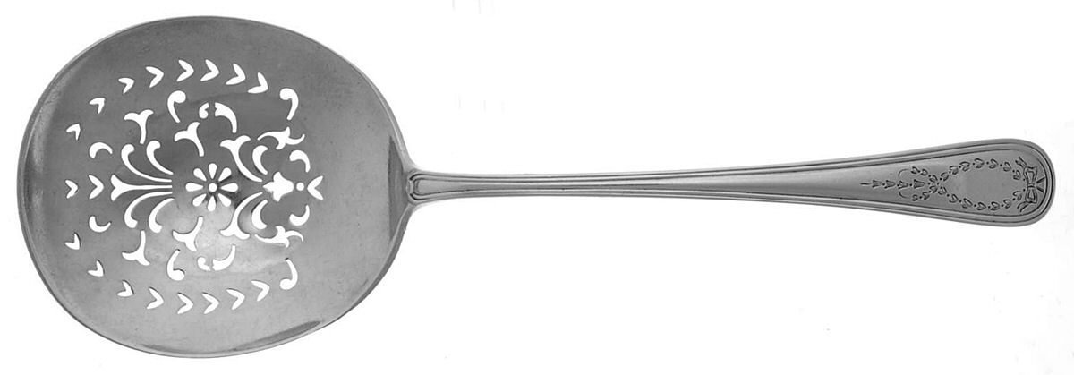 Jefferson (Sterling, 1907) Large Pierced Pea Serving Spoon by Gorham Silver-1